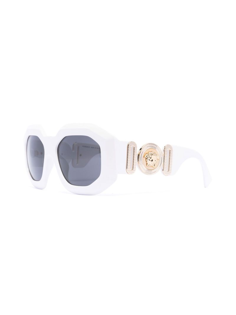 White Medusa Plaque Sunglasses