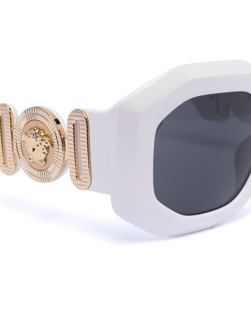 White Medusa Plaque Sunglasses