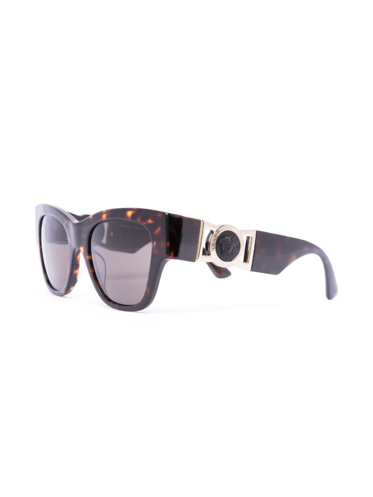 Brown Logo Plaque Round Sunglasses