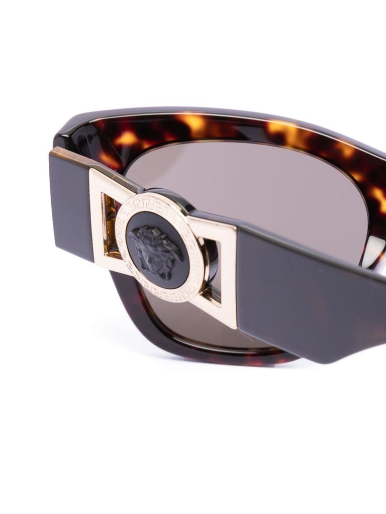 Brown Logo Plaque Round Sunglasses