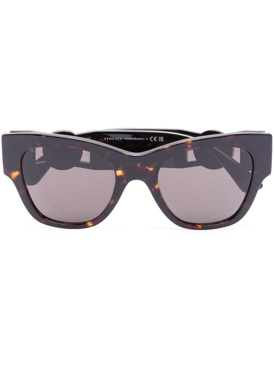 Brown Logo Plaque Round Sunglasses