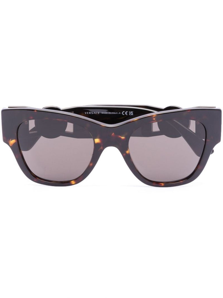 Brown Logo Plaque Round Sunglasses