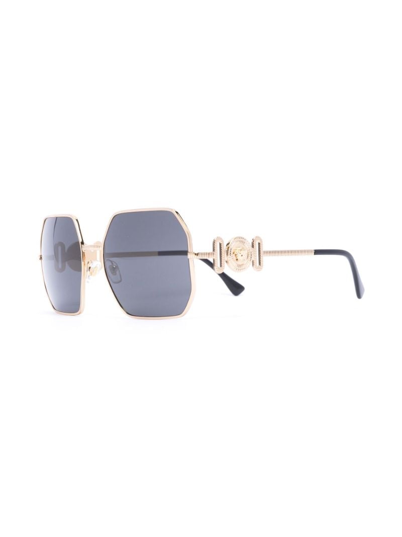 Gold-tone Medusa Hexagon Sunglasses