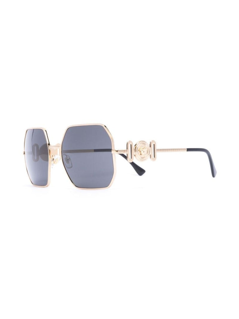 Gold-tone Medusa Hexagon Sunglasses