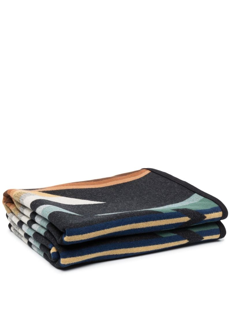 Black Wyeth Trail Printed Blanket