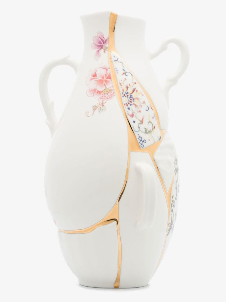 White Kinstugi Porcelain Vase