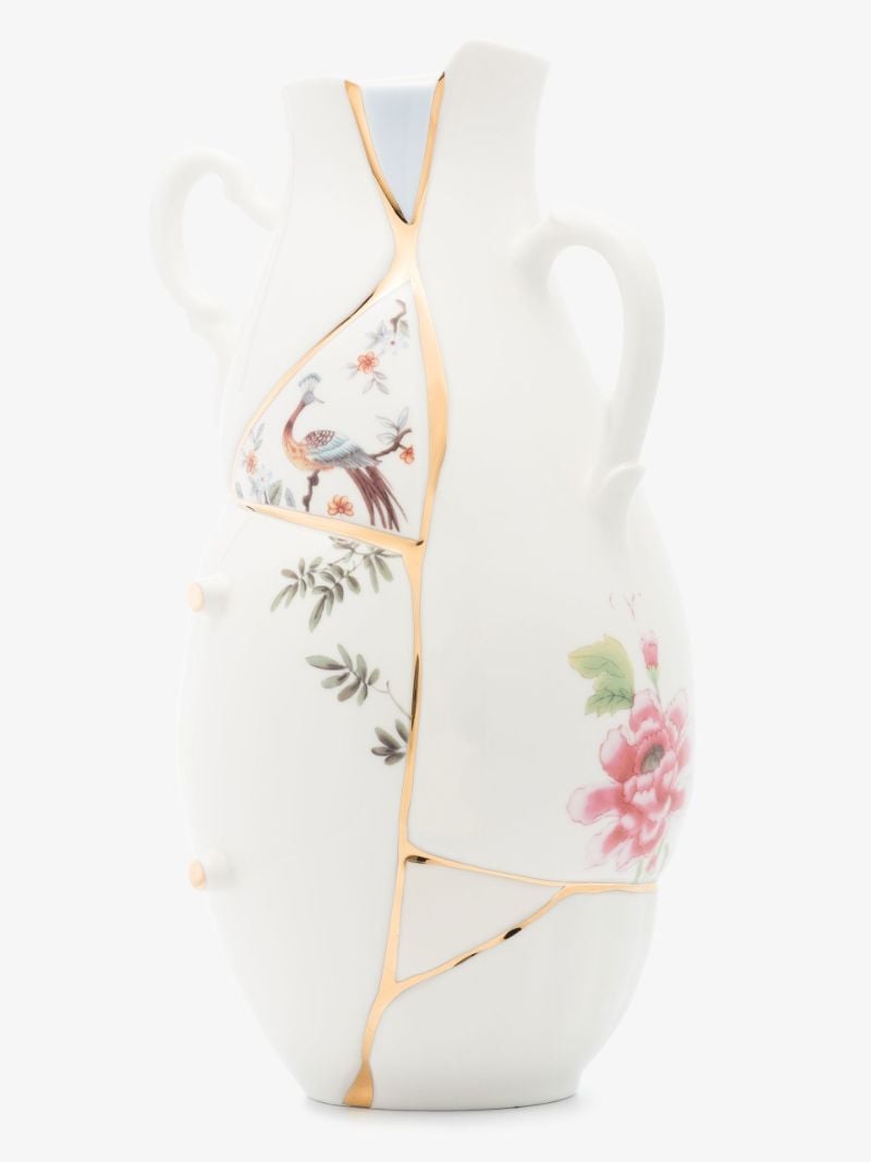 White Kinstugi Porcelain Vase
