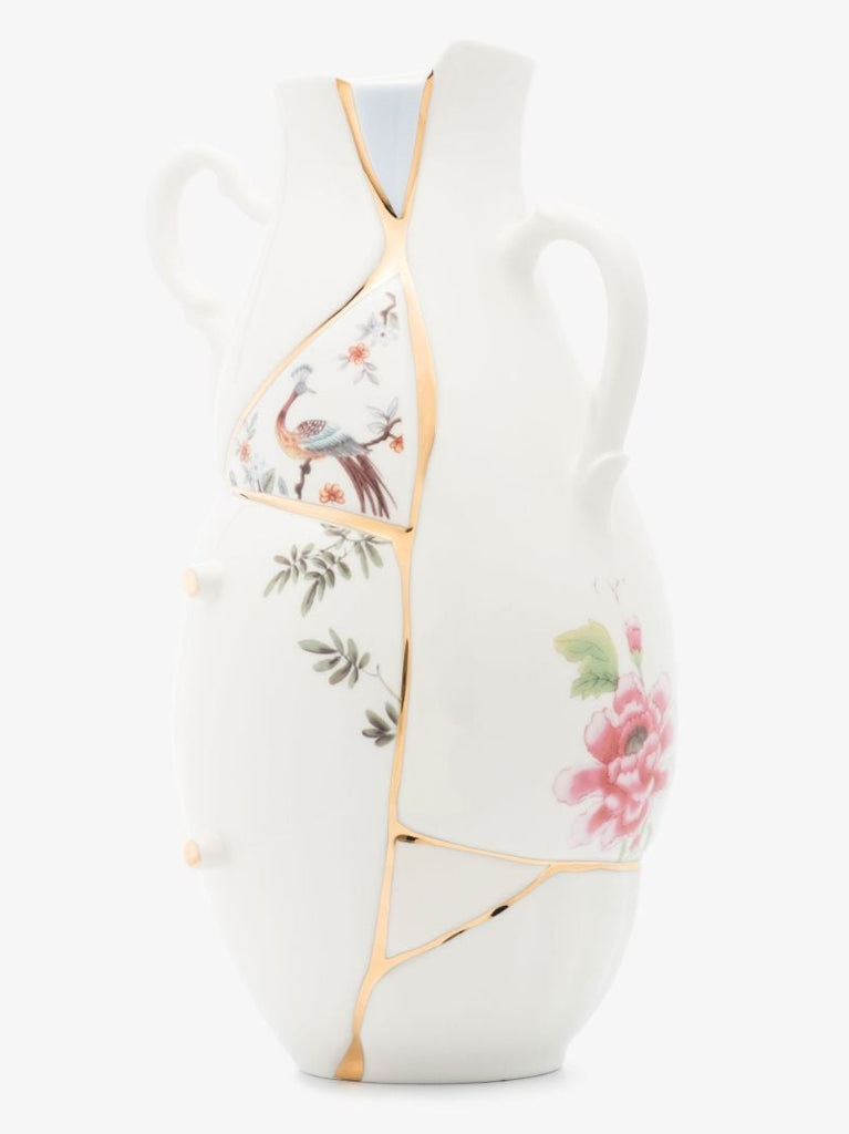 White Kinstugi Porcelain Vase