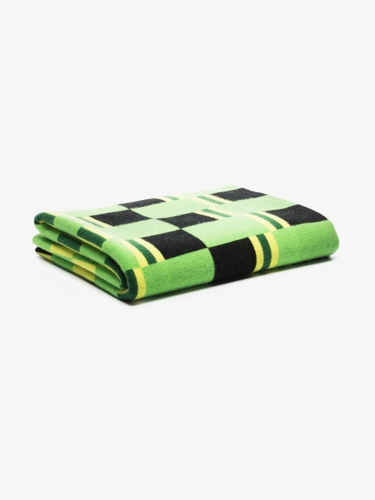 Green Checked Cashmere Blanket