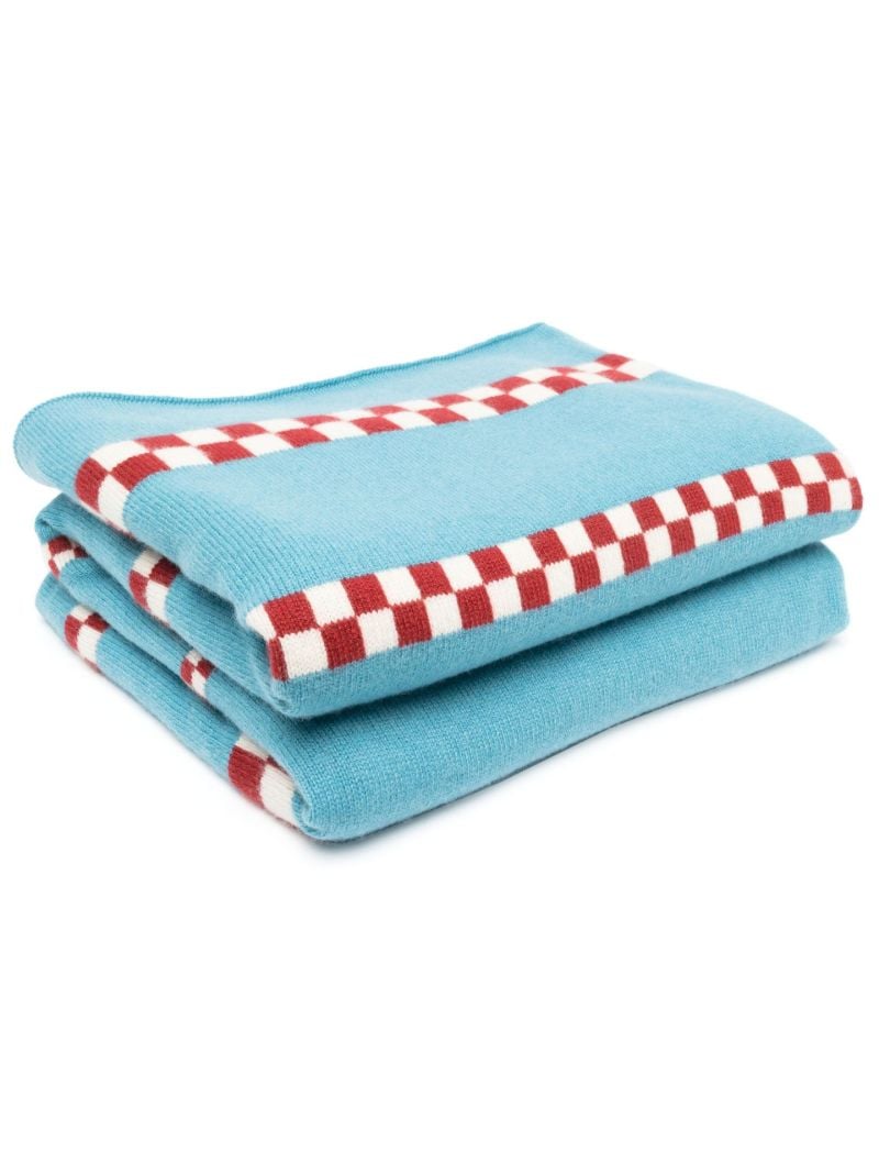 Blue Speed Check Cashmere Blanket
