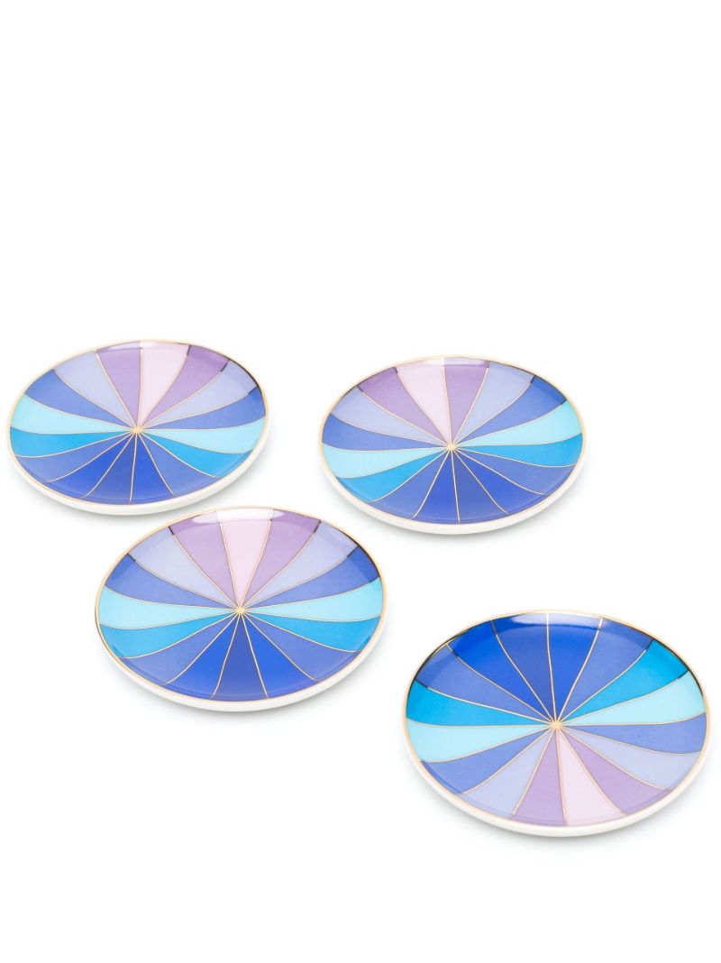 Blue Scala Porcelain Coaster Set