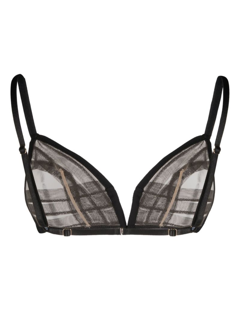 Black Linguine Triangle Bra