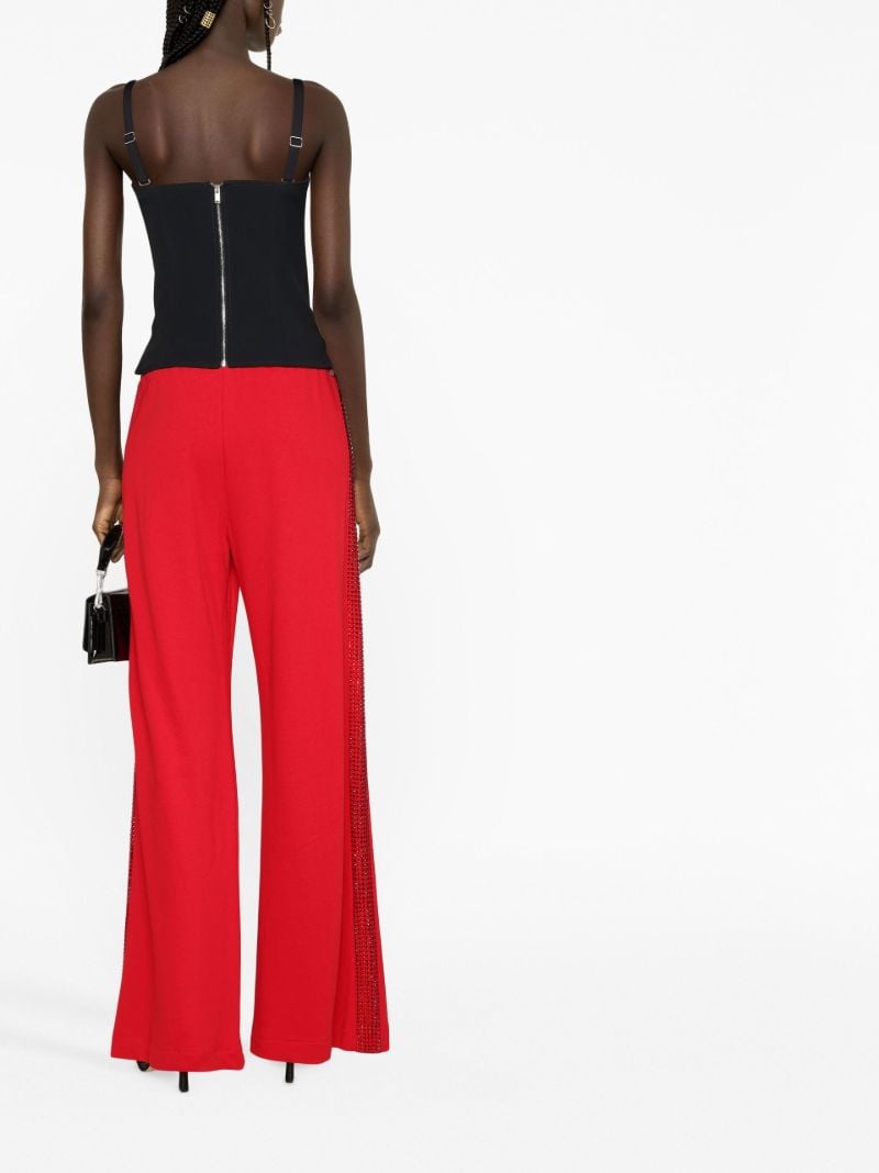 Red Crystal Cotton Track Pants
