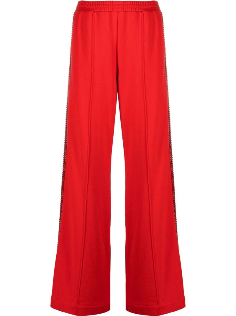 Red Crystal Cotton Track Pants