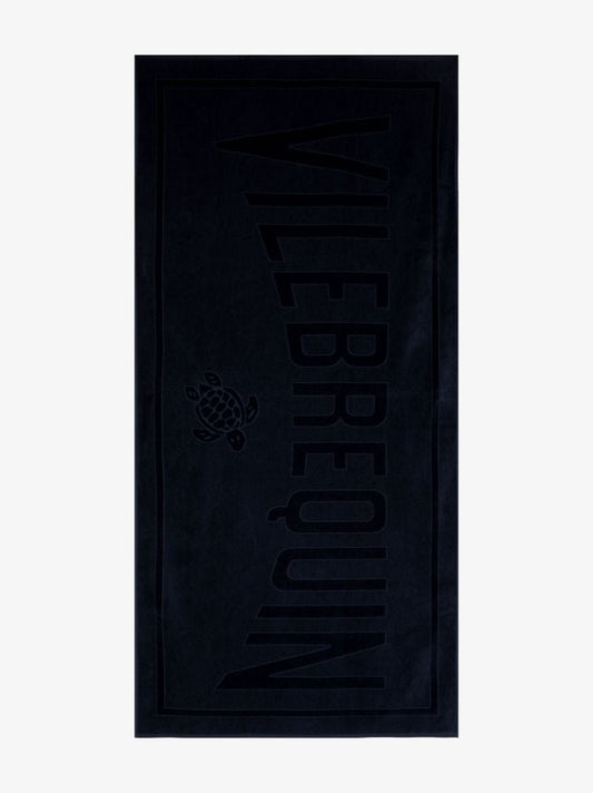 Blue Jacquard Logo Cotton Beach Towel