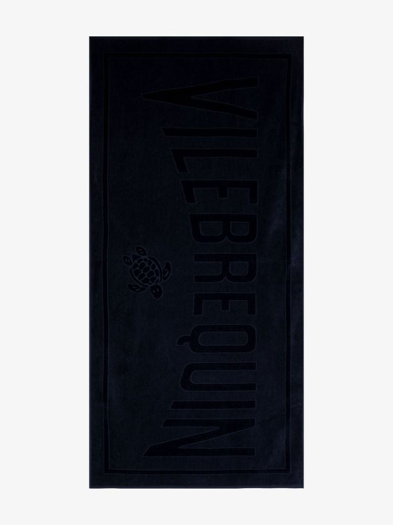 Blue Jacquard Logo Cotton Beach Towel