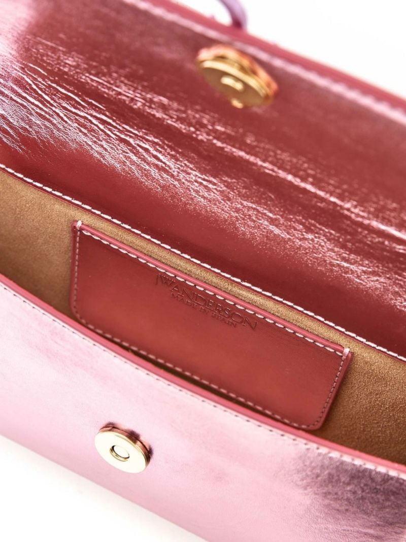 Pink Chain Anchor Leather Shoulder Bag