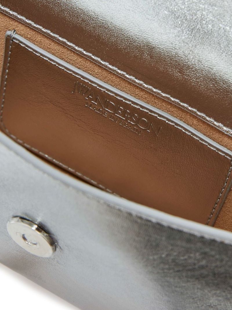 Silver Chain Anchor Leather Shoulder Bag