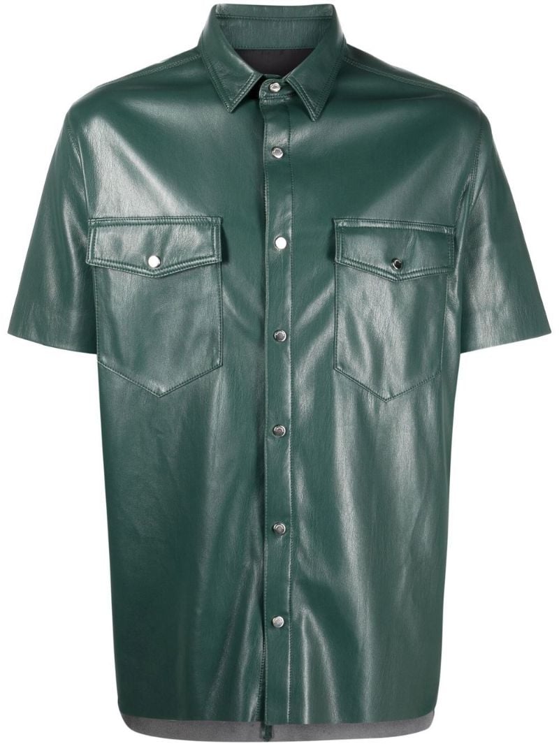 Green Faux-leather Shirt