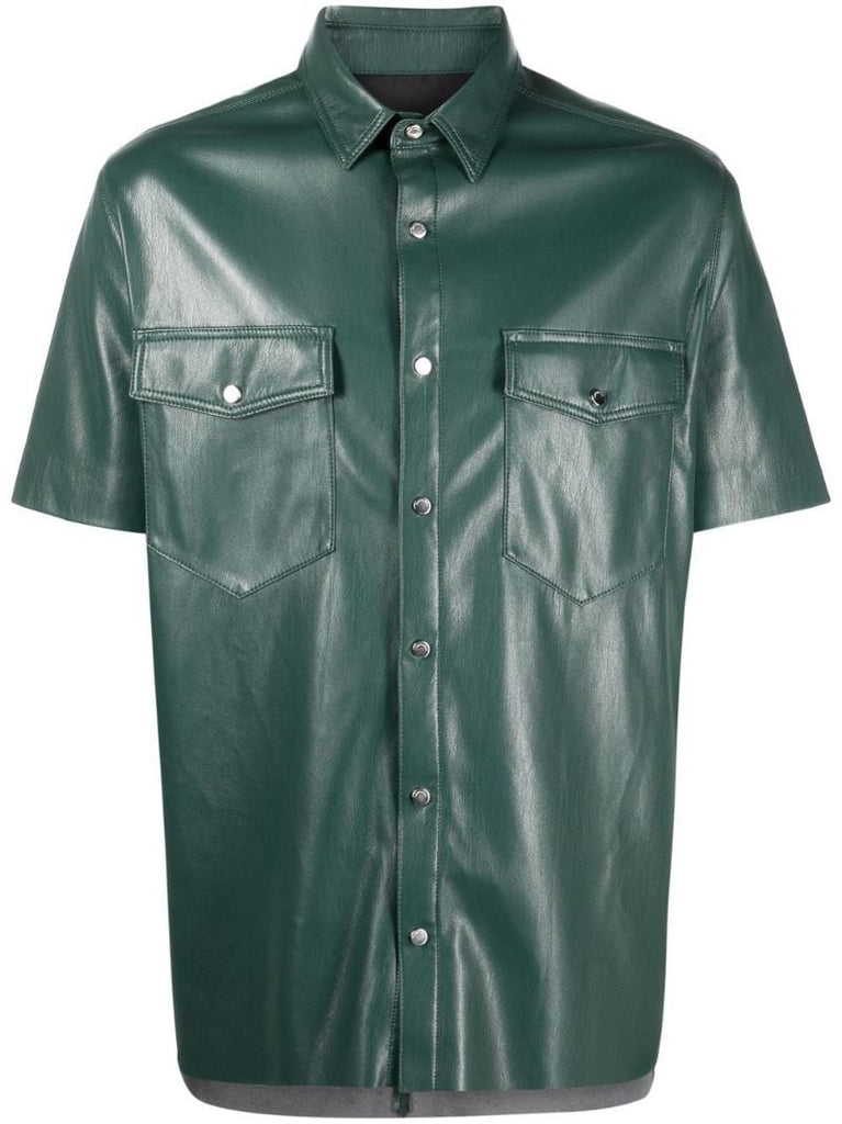 Green Faux-leather Shirt