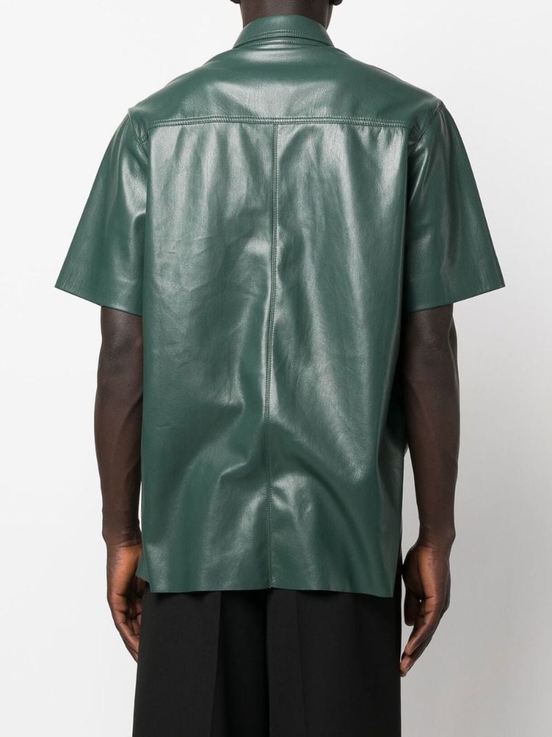Green Faux-leather Shirt