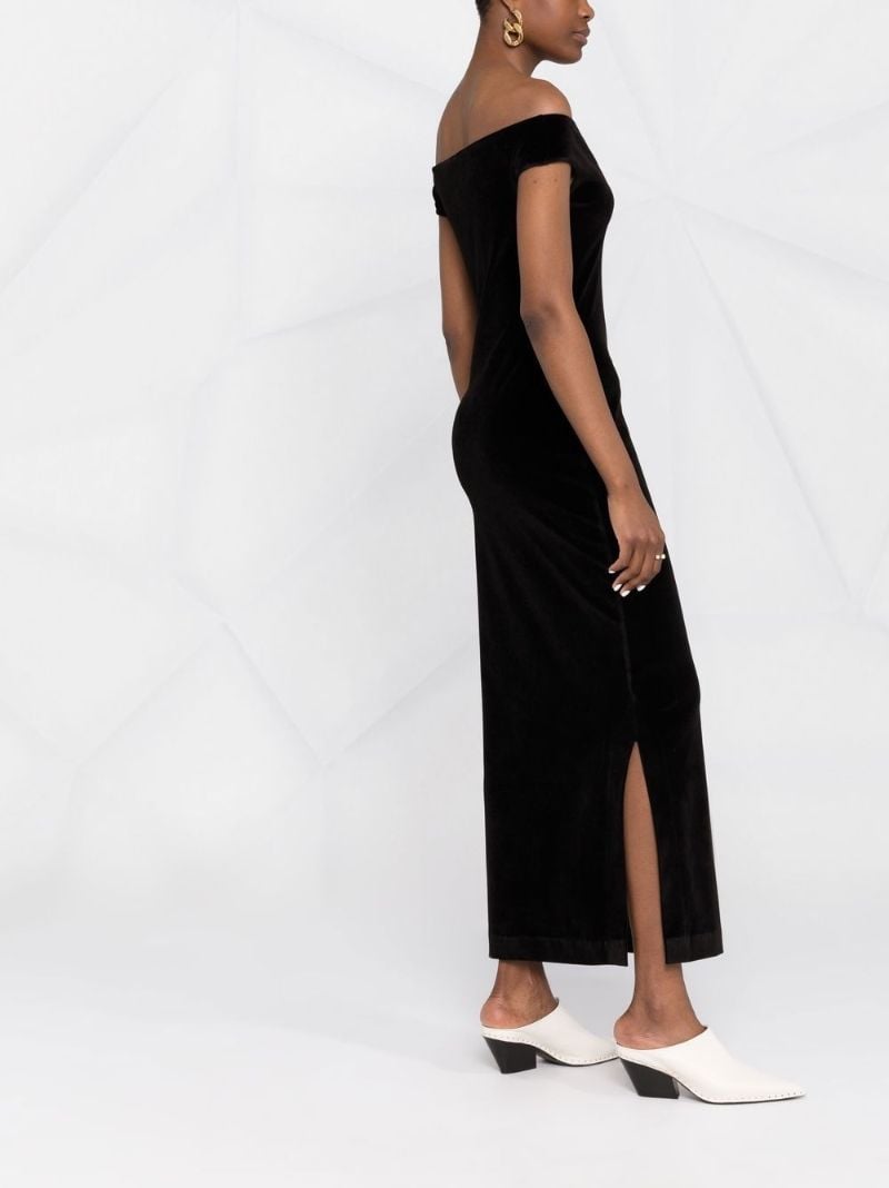 Black Off Shoulder Midi Dress