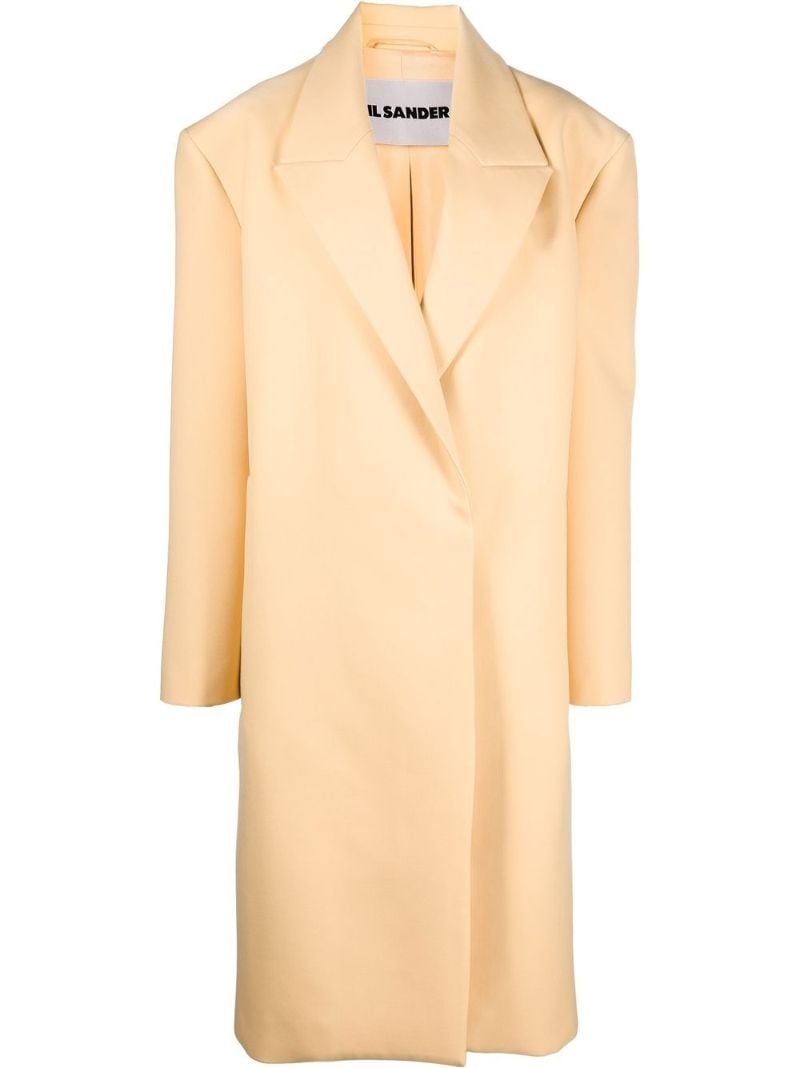 Yellow Wool Midi Trench Coat