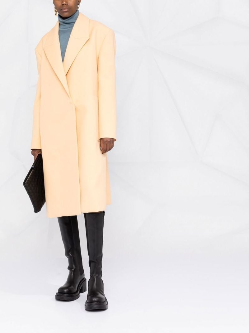 Yellow Wool Midi Trench Coat