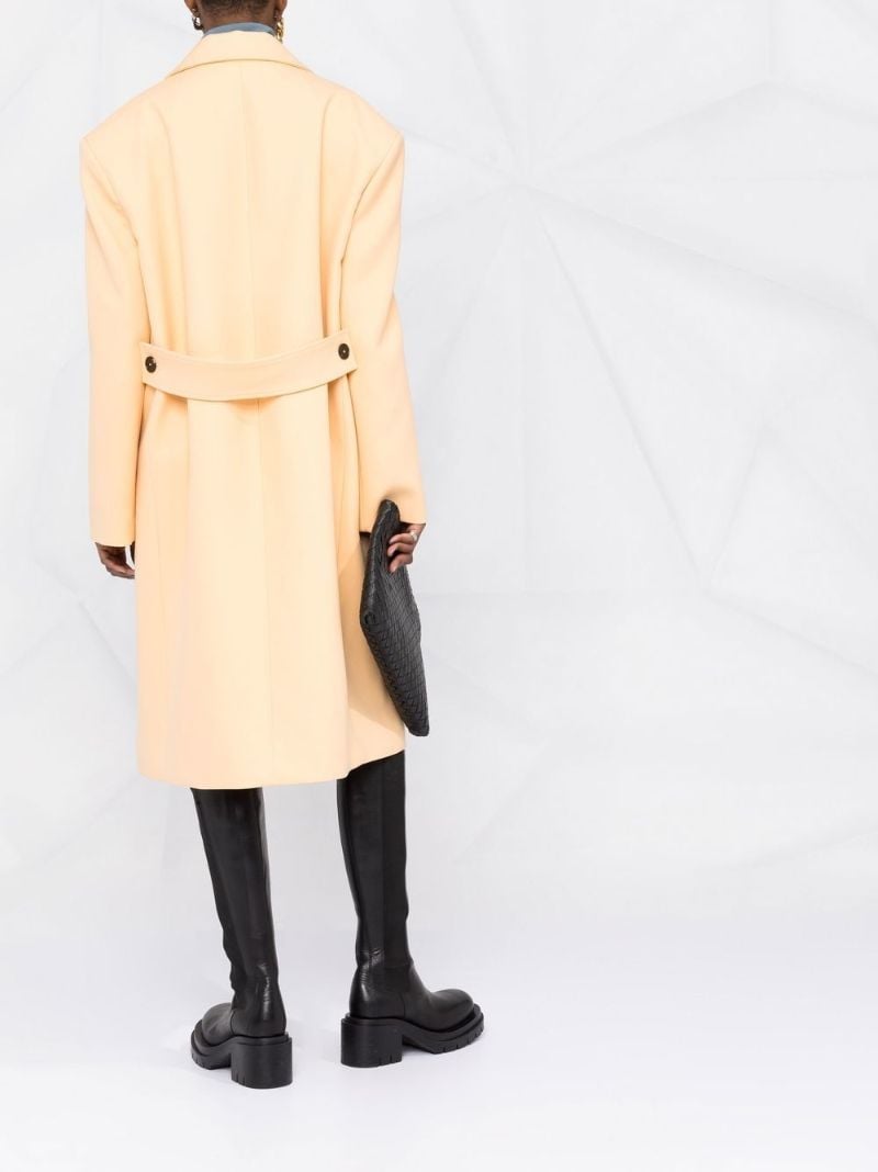 Yellow Wool Midi Trench Coat