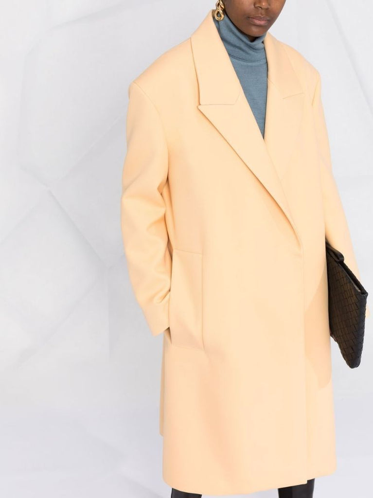 Yellow Wool Midi Trench Coat