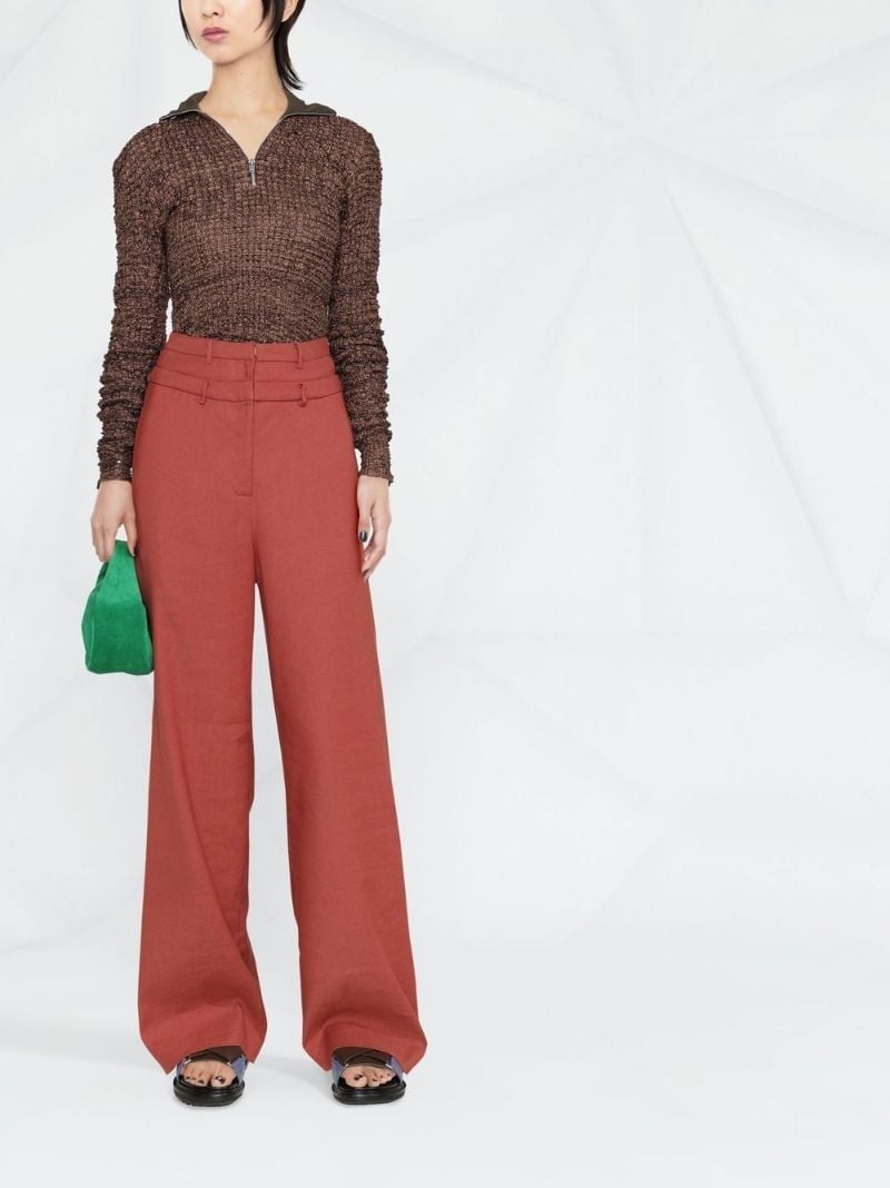 Brown Flora Textured Top