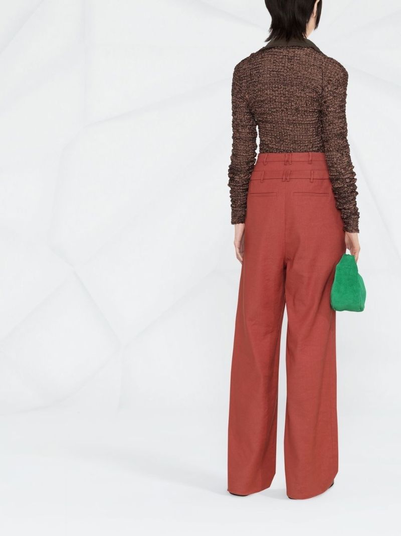 Brown Flora Textured Top