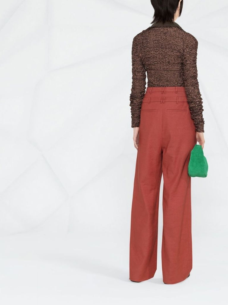 Brown Flora Textured Top