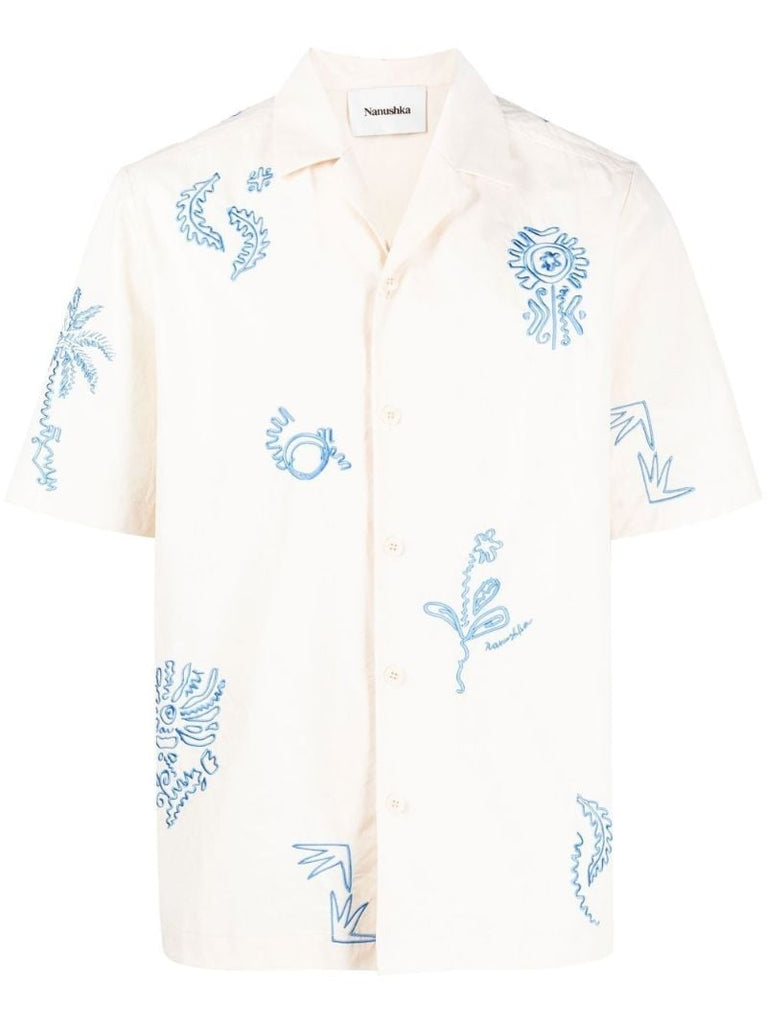 White Bodil Embroidered Shirt