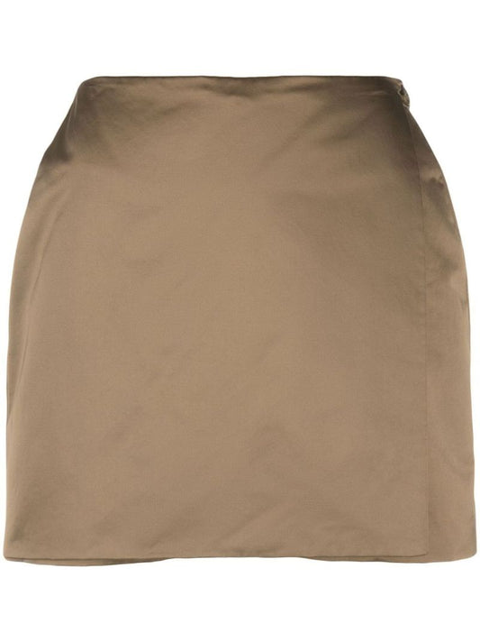 Brown Wrap Front Skort