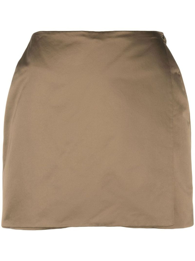 Brown Wrap Front Skort