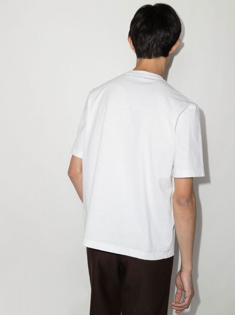 White Curb Logo Embroidered Cotton T-shirt
