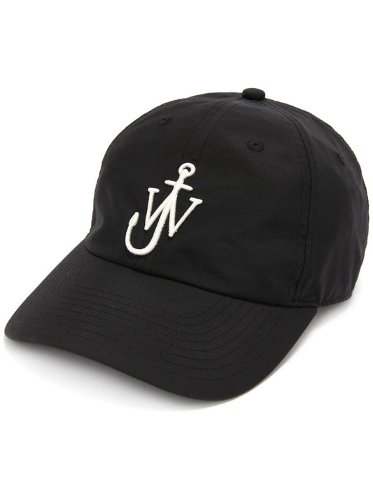 Black Embroidered Anchor Baseball Cap