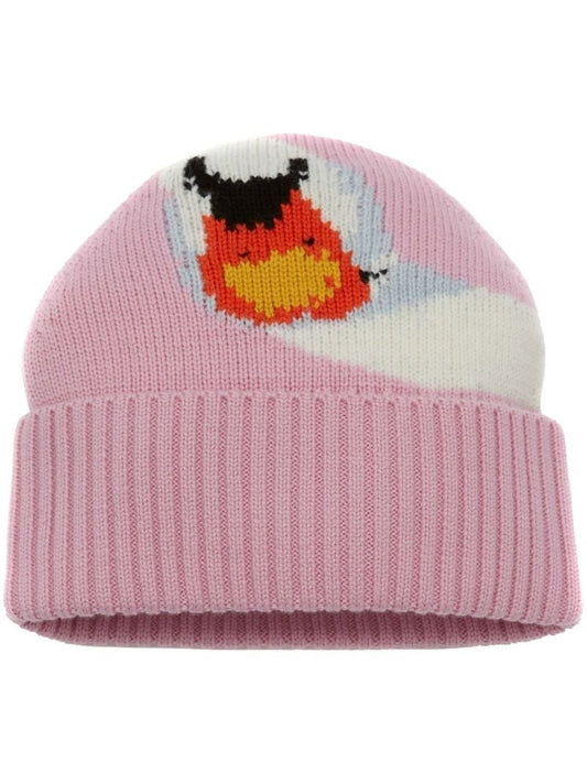 Pink Swan Beanie Hat