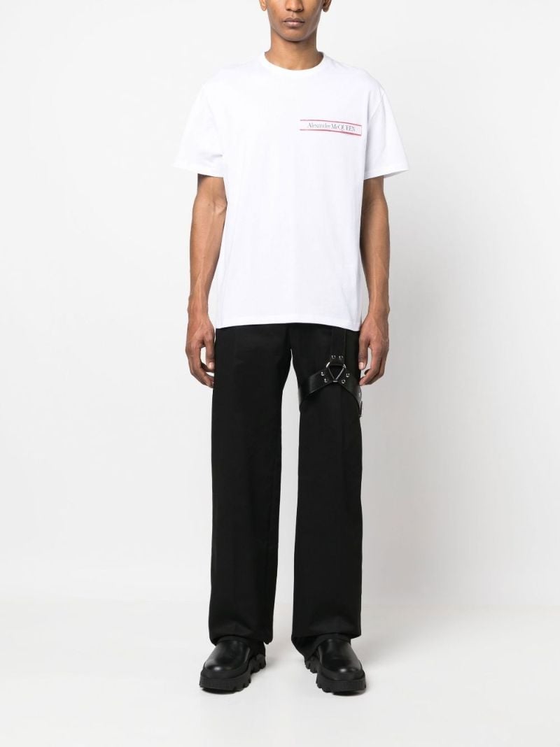White Logo Tape Cotton T-shirt