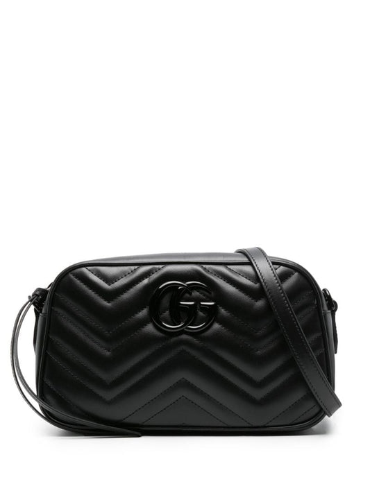 Black Gg Marmont Small MatelassÃ_x0083_Â© Leather Shoulder Bag