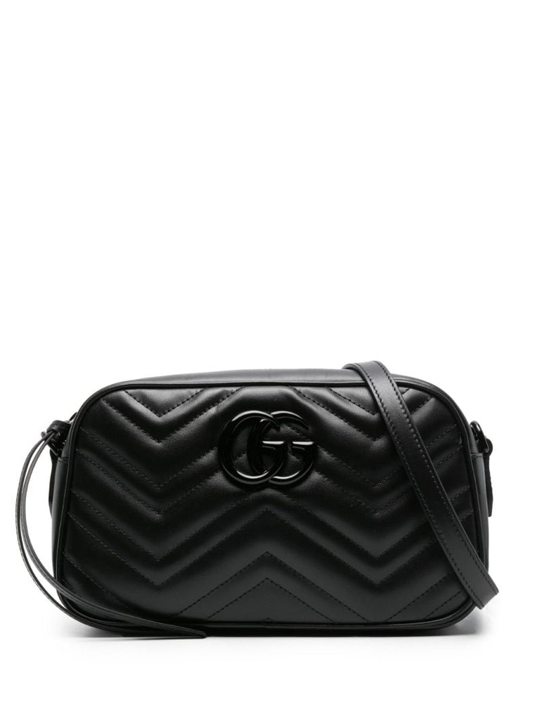 Black Gg Marmont Small MatelassÃ_x0083_Â© Leather Shoulder Bag