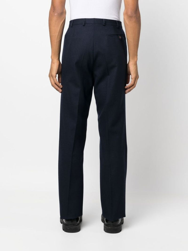 Blue Tailored Wool Trousers