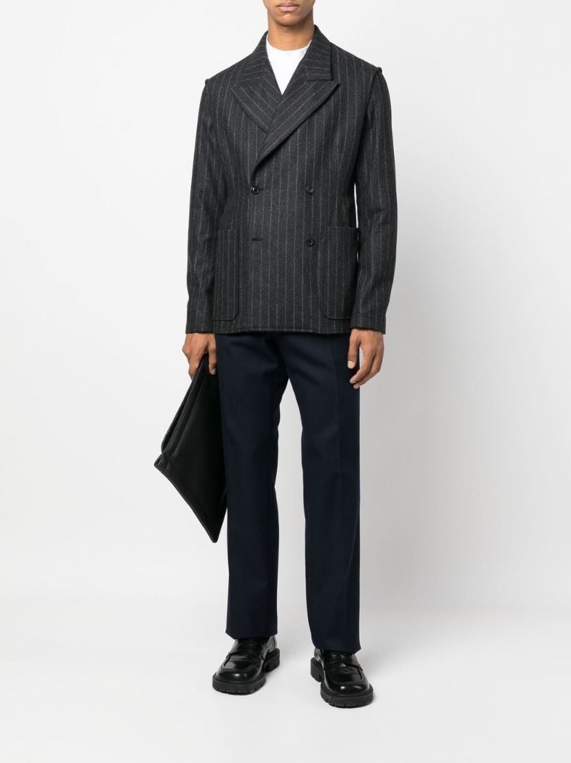 Blue Tailored Wool Trousers