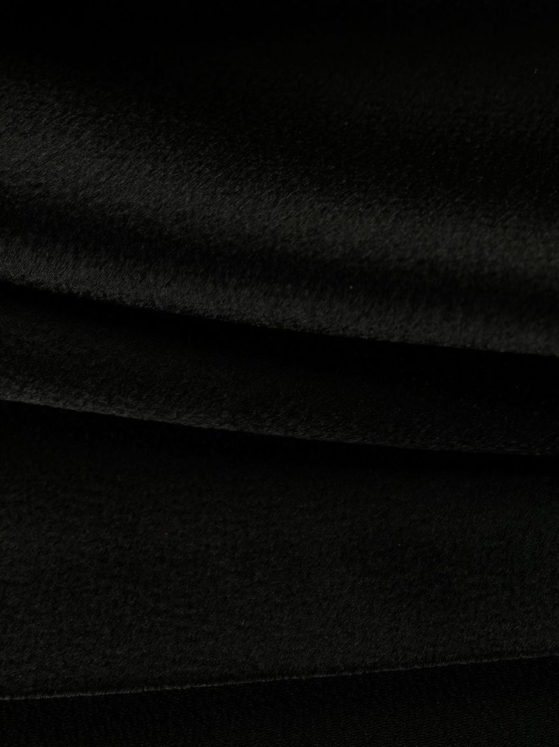 Black Hammered Satin Gown