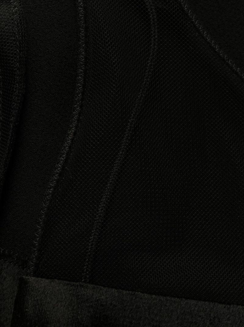 Black Hammered Satin Gown