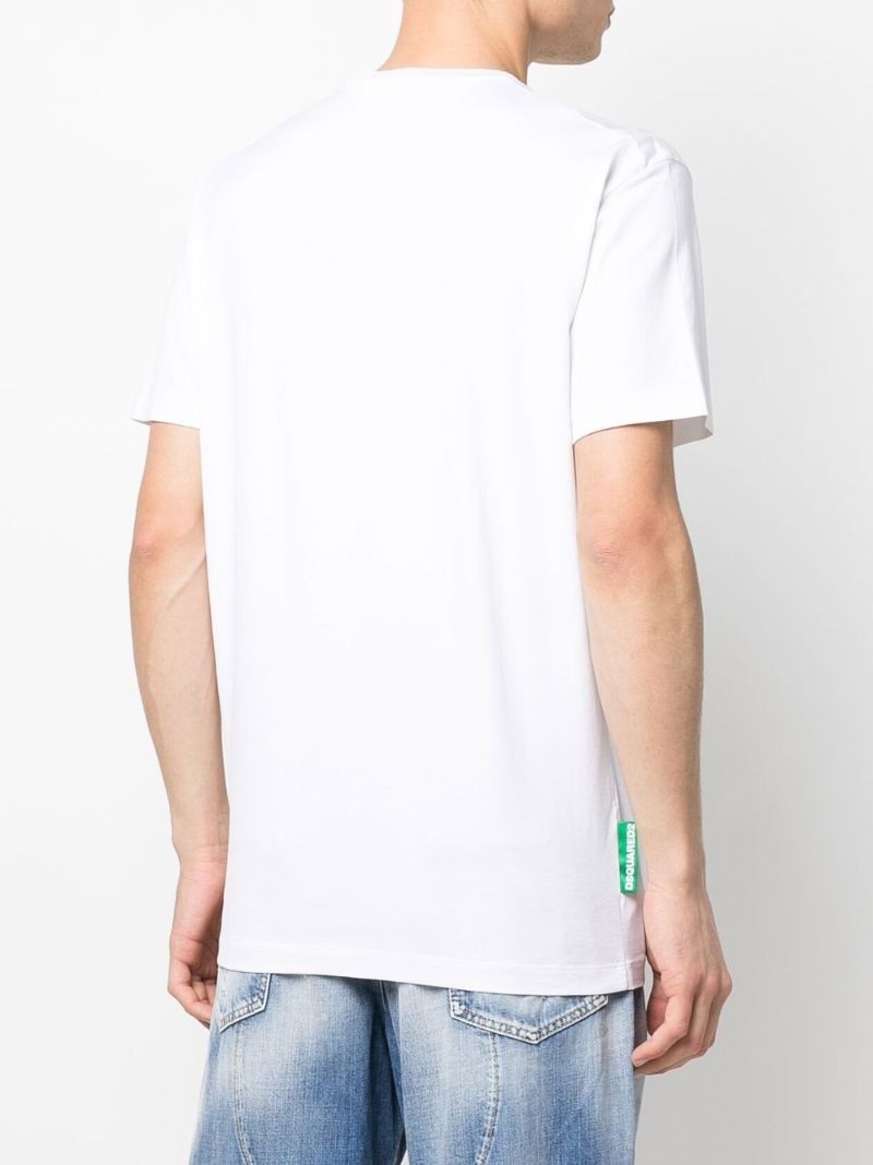 White One Life Buddies Print Cotton T-shirt