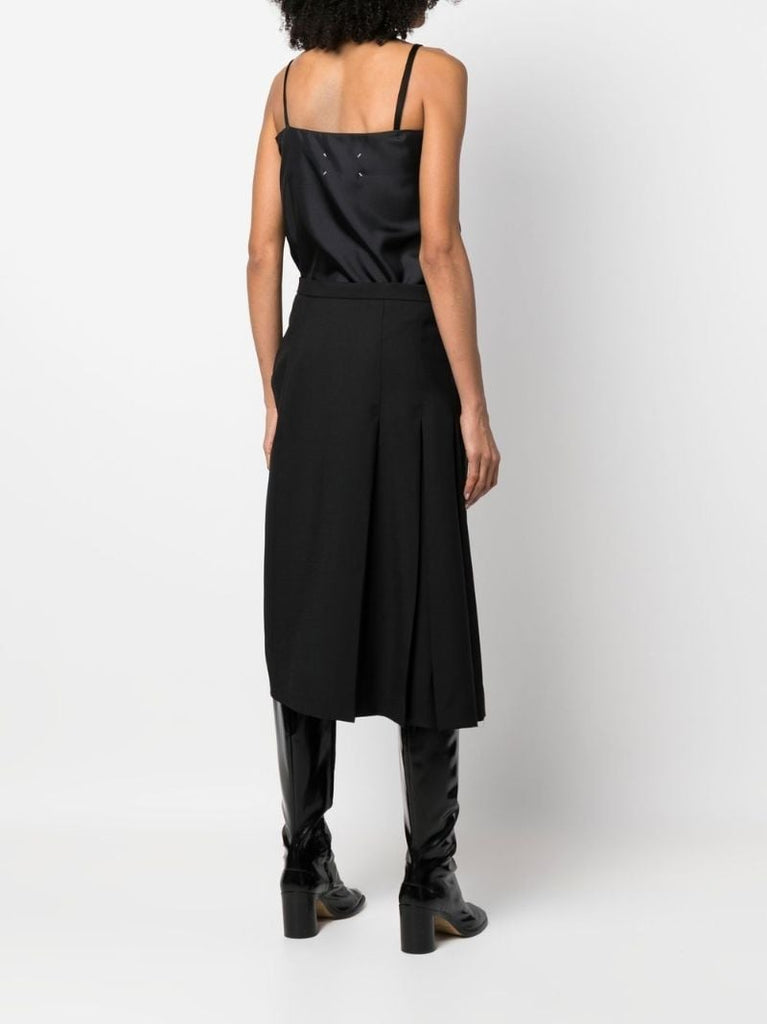 Black Reworked Square Neck Midi Dress