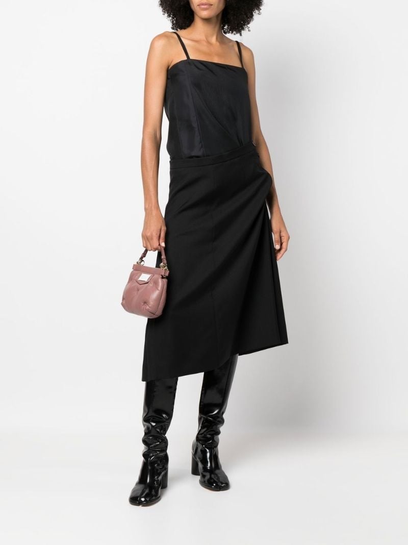 Black Reworked Square Neck Midi Dress