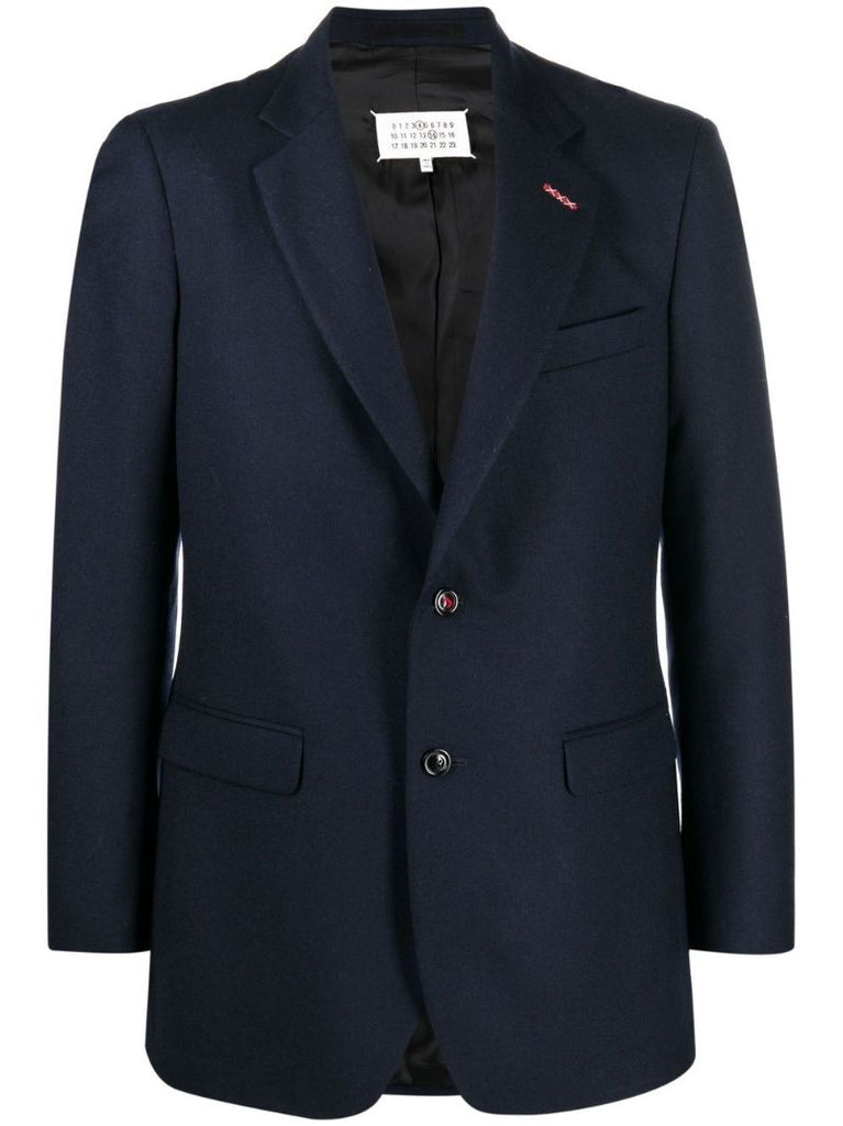Blue Single-breasted Wool Blazer